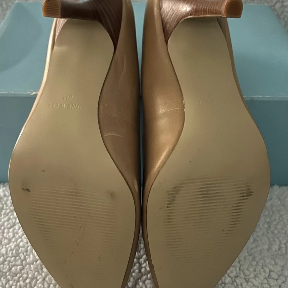 NINE WEST ACT3-M PUMPS LIGHT NATURAL LEATHER SIZE 8 MEDIUM - Picture 5 of 5